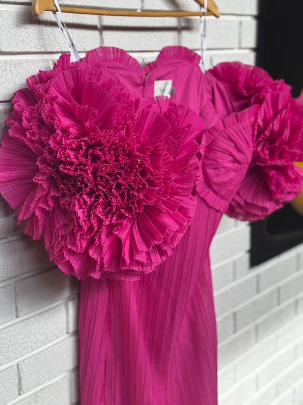 Aje Crystallise Pleated Gown — Fuchsia Rose | NWT | AU 10 / US 6